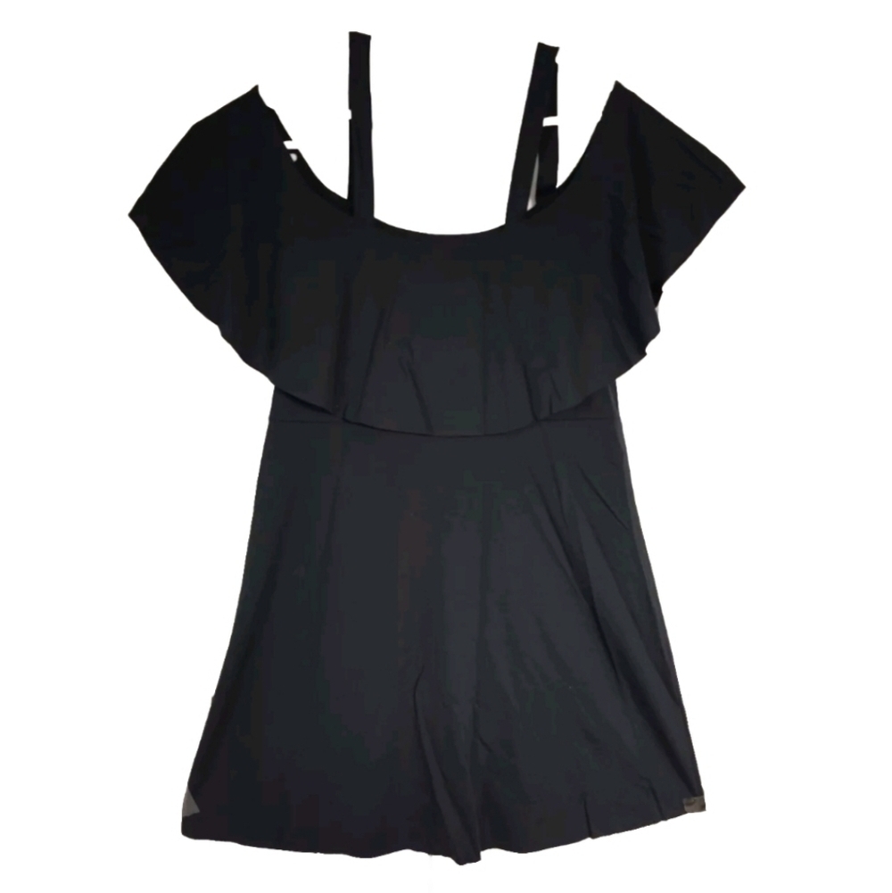 Maeve Anthropologie Women’s Large Babydoll Mini Slip Drop Waist LBD Black Dress